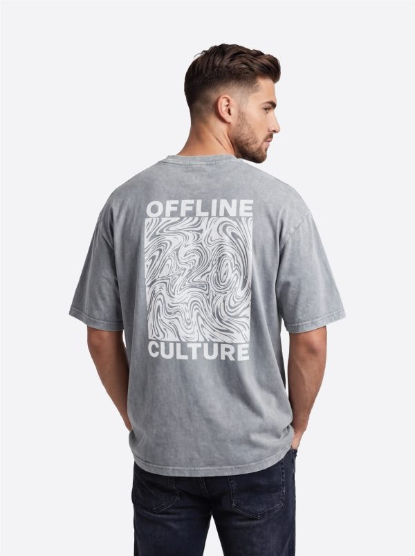 Men’s Vintage Oversized T-Shirt - Offline Culture Large Print
