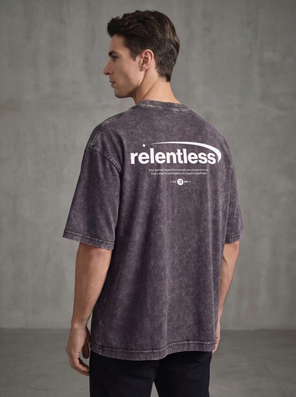 Men’s Vintage Oversized T-Shirt – Relentless Print