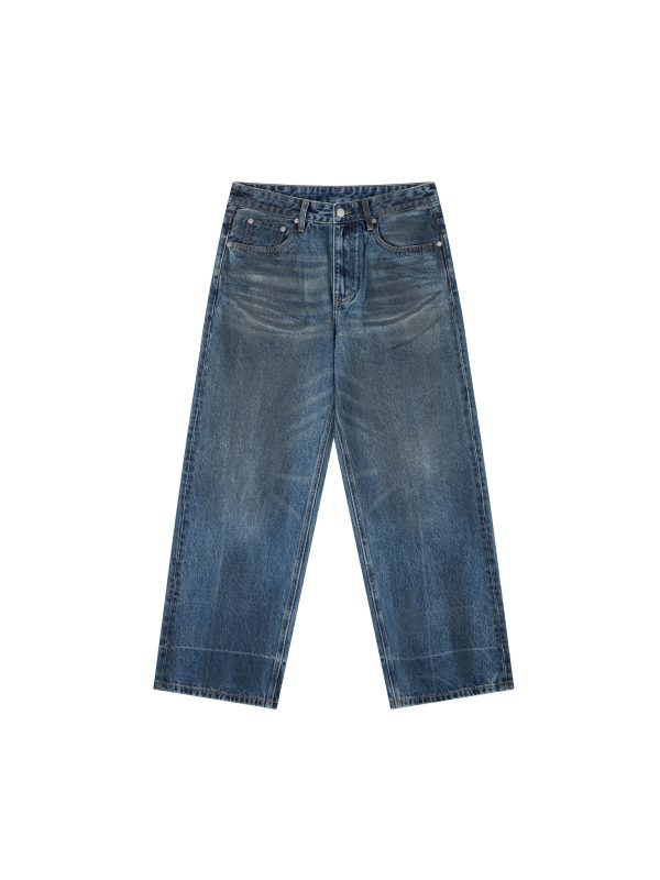 Vintage Wash Baggy Denim Jeans